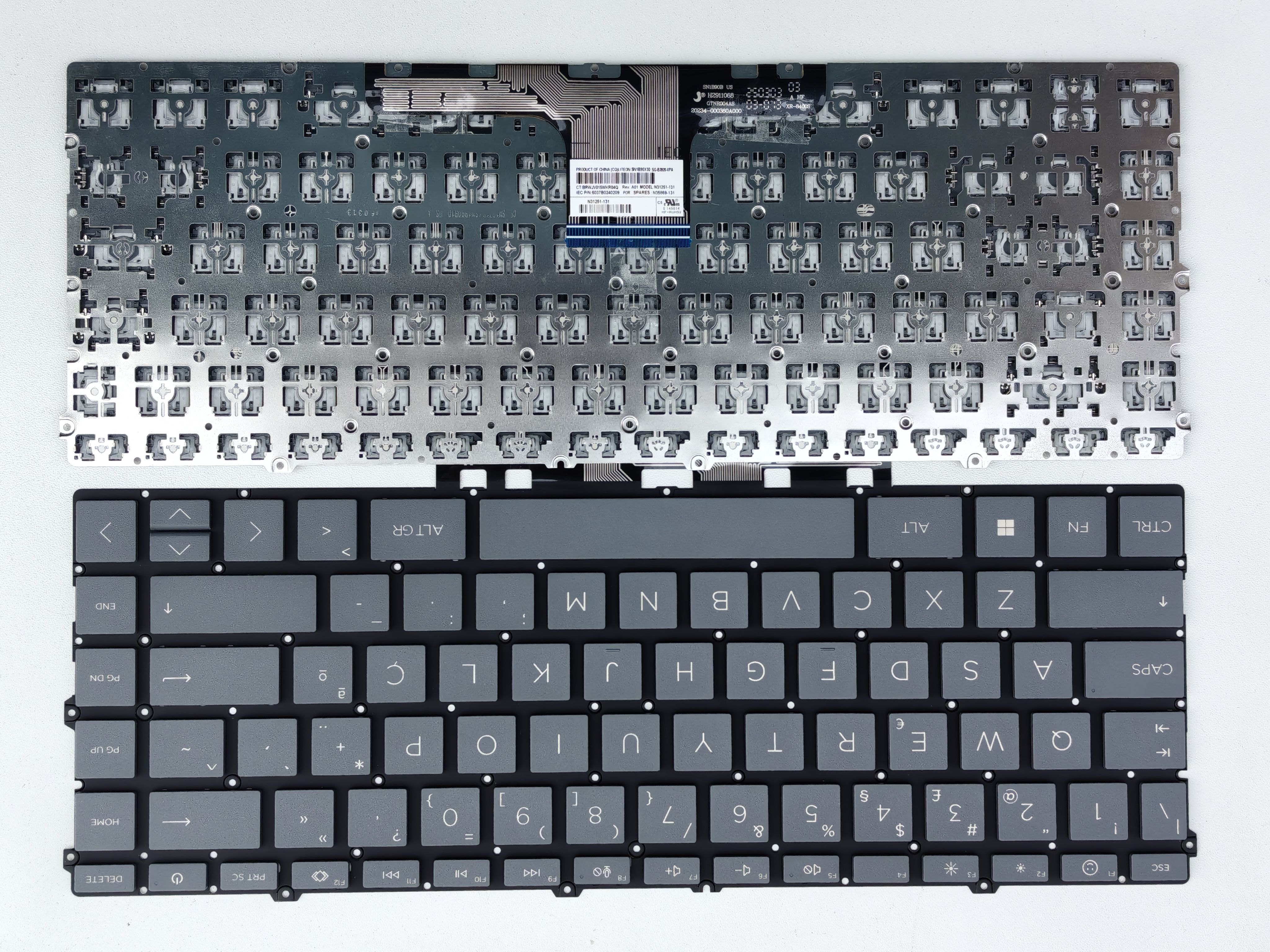 Picture of New Replacement Laptop Keyboard For HP 14-EP/14-EM small carriage return/14-EK/15-EW Grey PO Layout
